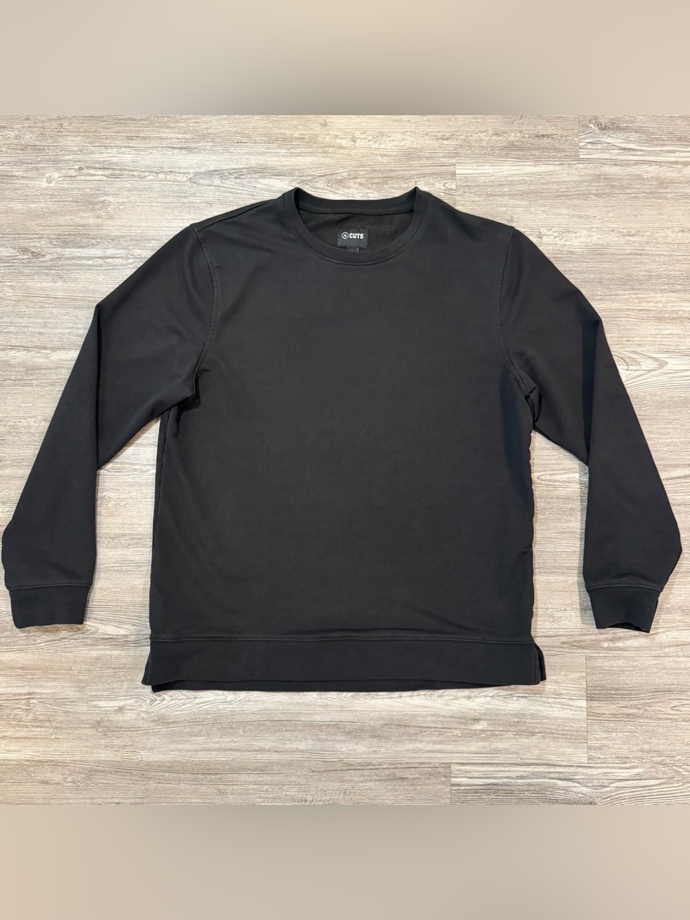 CUTS Hyperloop Black Crewneck Split-Hem Sweatshirt  Pullover Men’s Large